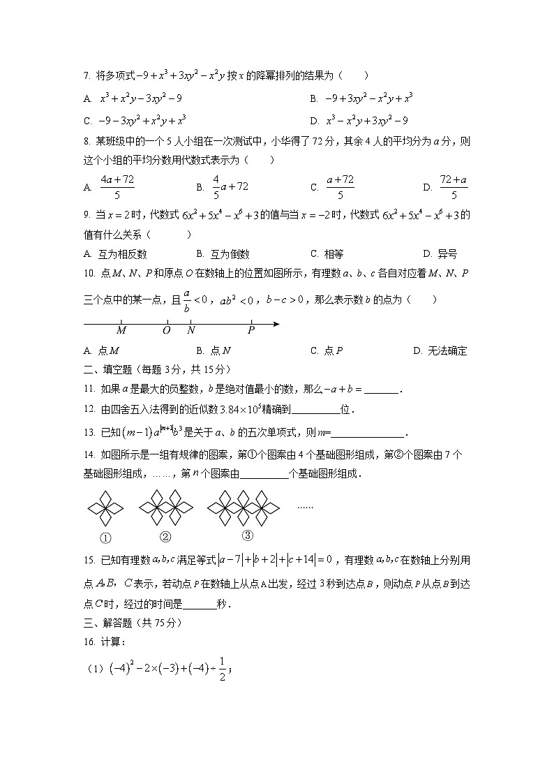 河南省新乡市原阳县2024-2025学年七年级上学期11月期中数学试卷（学生版）第2页