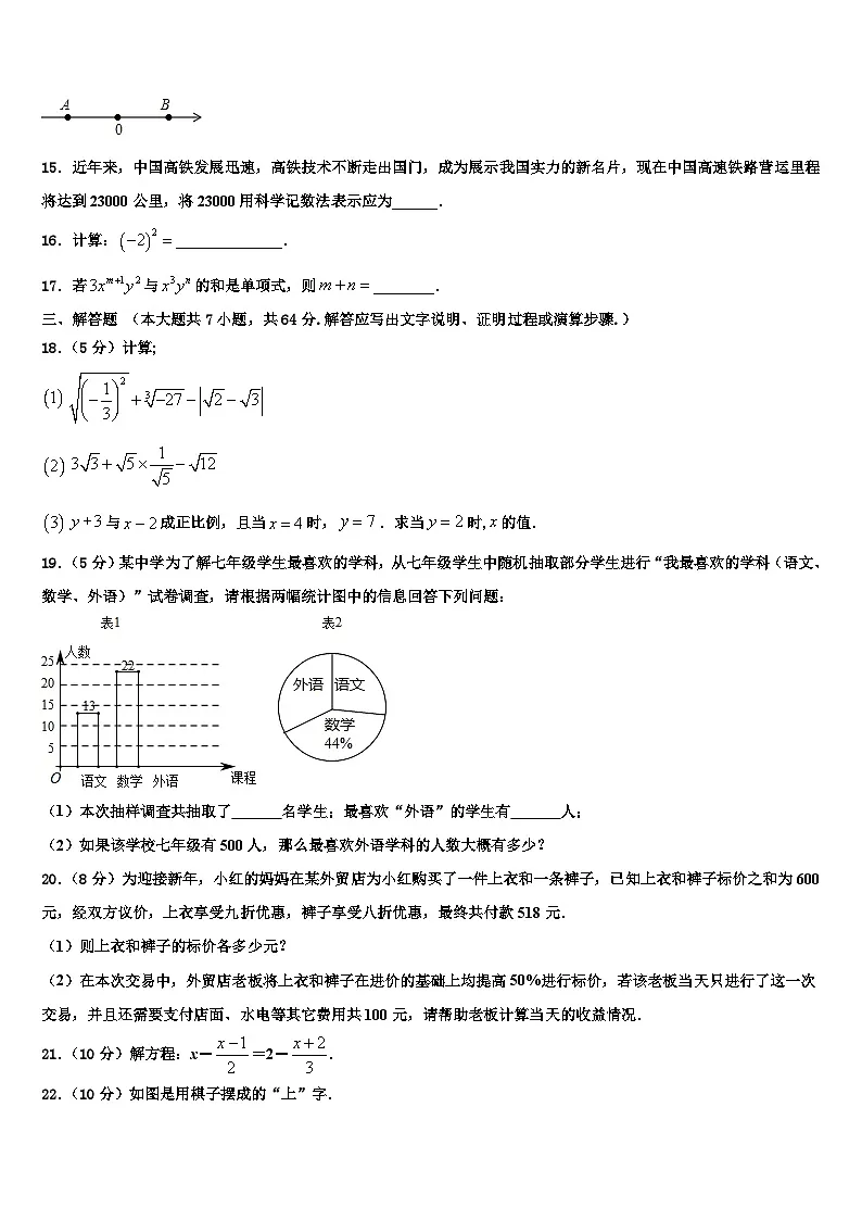 2026届广东省佛冈县七年级数学第一学期期末预测试题含解析第3页