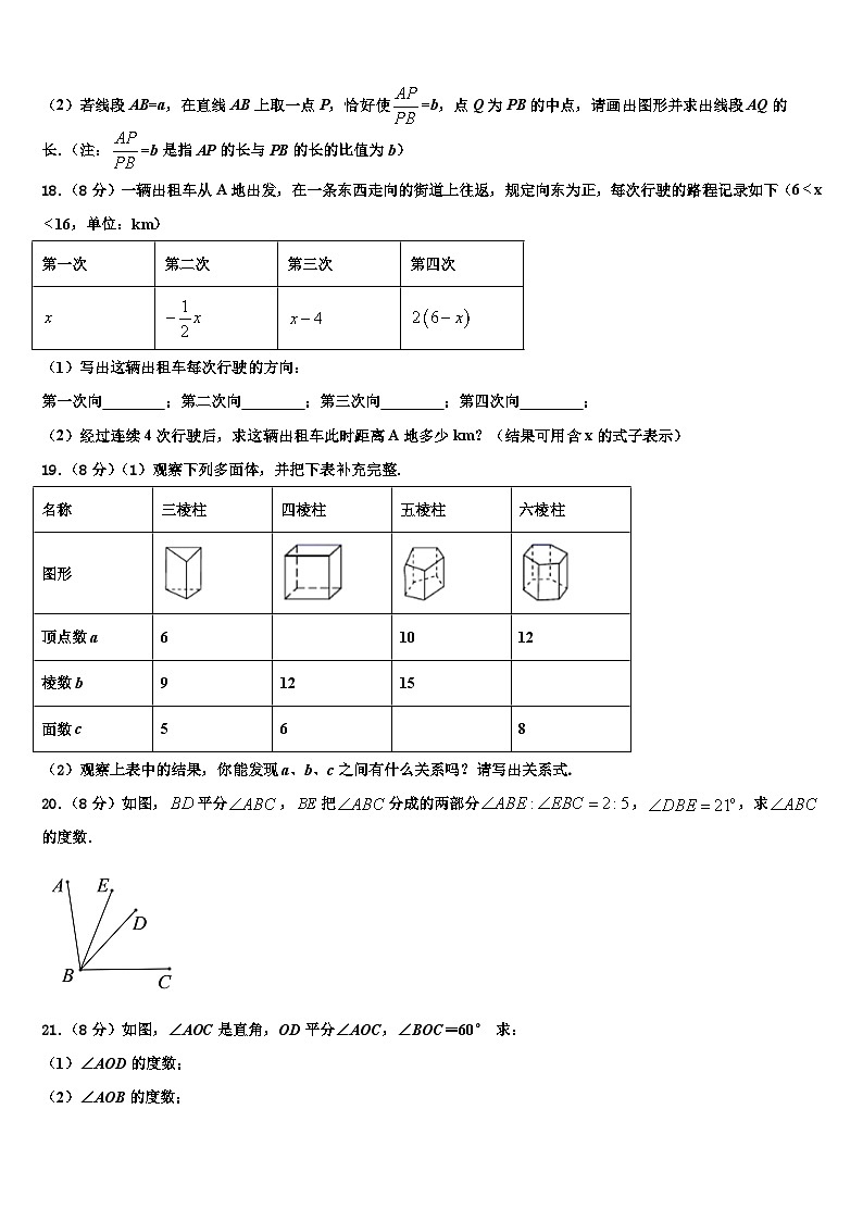 2026届广东省江门市台山市数学七上期末质量检测模拟试题含解析第3页