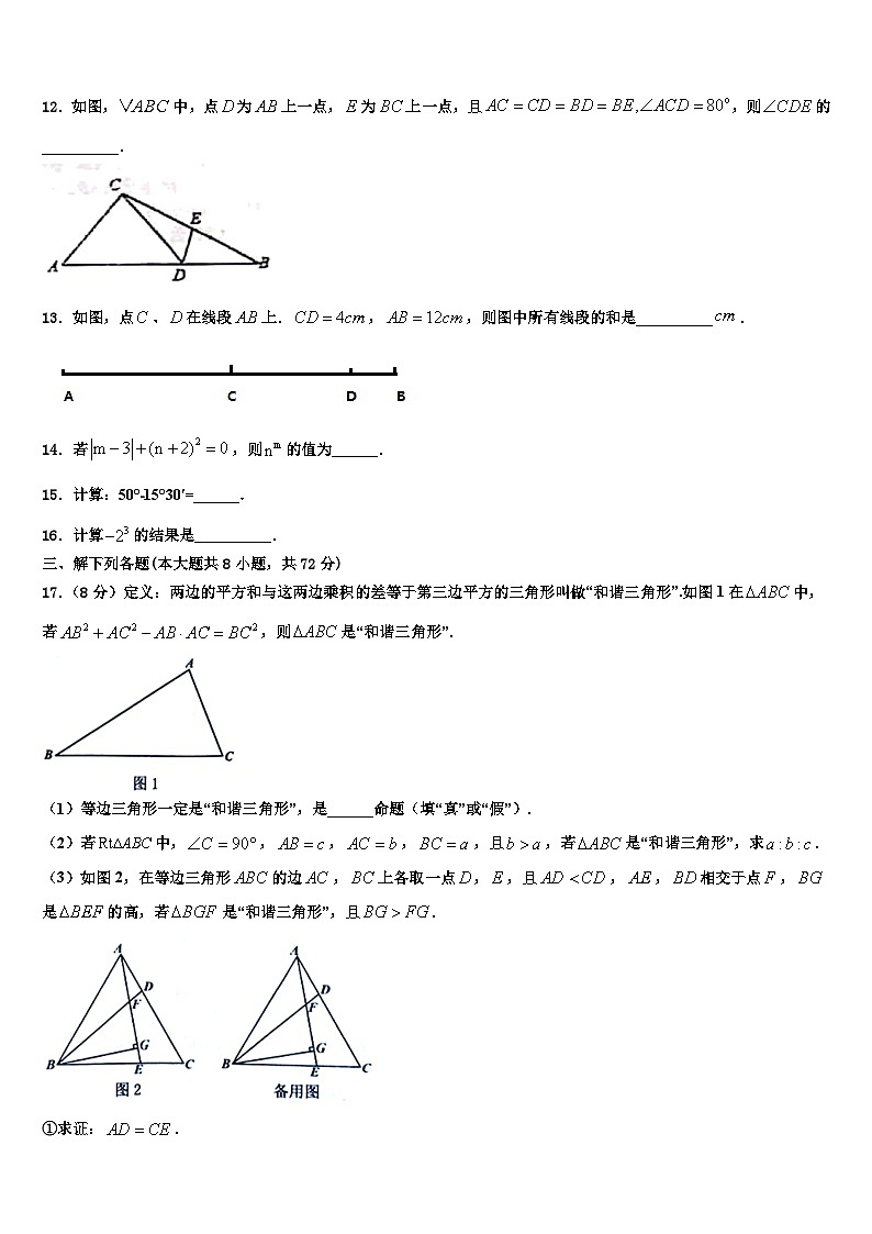 2026届广东省深圳市南山区北师大附中数学七上期末考试模拟试题含解析第3页