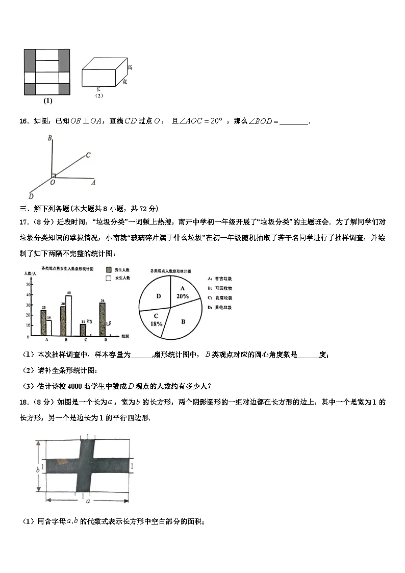 2026届广东省深圳市育才一中学数学七年级第一学期期末教学质量检测试题含解析第3页