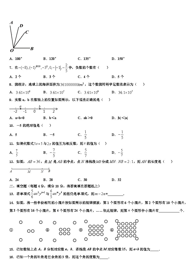 2026届广东省中学山市板芙镇数学七年级第一学期期末统考模拟试题含解析第2页