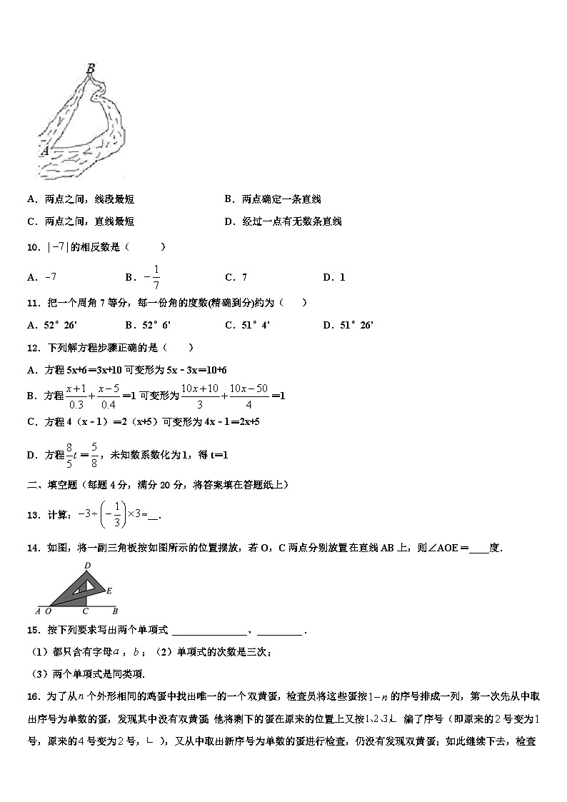 2026届广西省南宁市名校数学七年级第一学期期末调研试题含解析第2页
