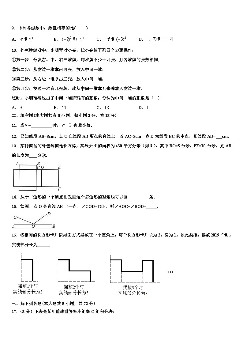 2026届河北大城县数学七年级第一学期期末质量跟踪监视试题含解析第2页