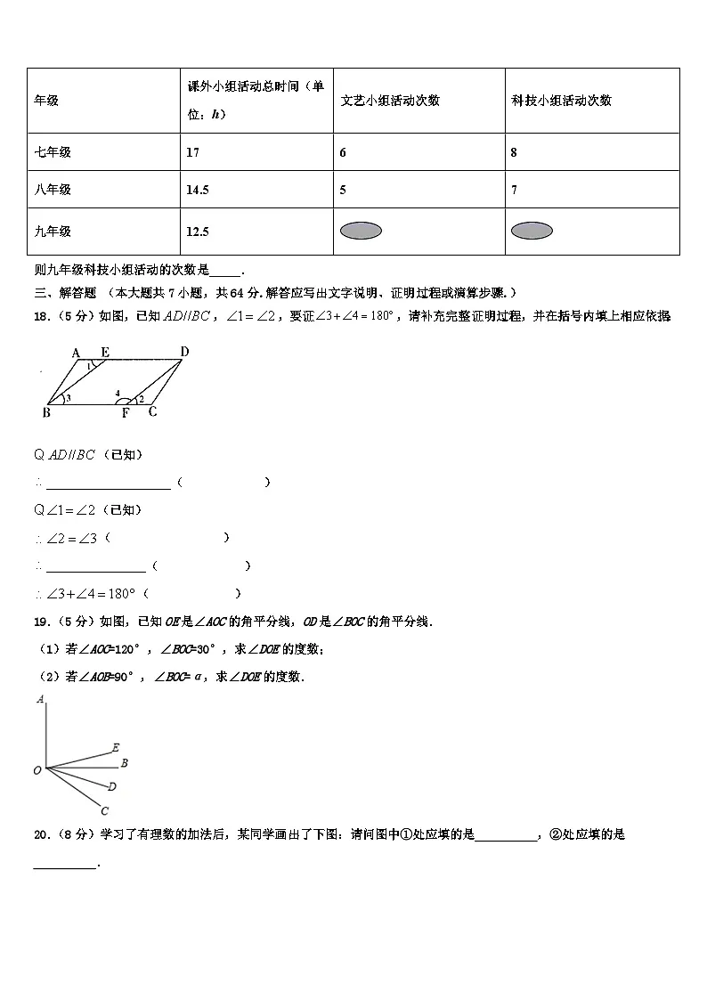 2026届河北省张家口市桥西区九级数学七上期末复习检测试题含解析第3页