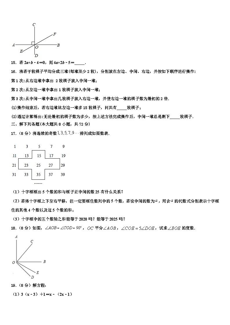 2026届河北省秦皇岛市抚宁区台营区数学七上期末检测模拟试题含解析第3页