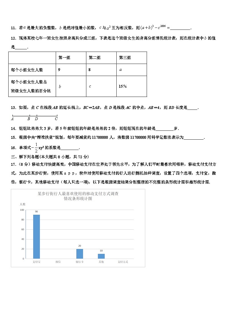 2026届河南省新乡市卫辉市数学七上期末经典试题含解析第3页
