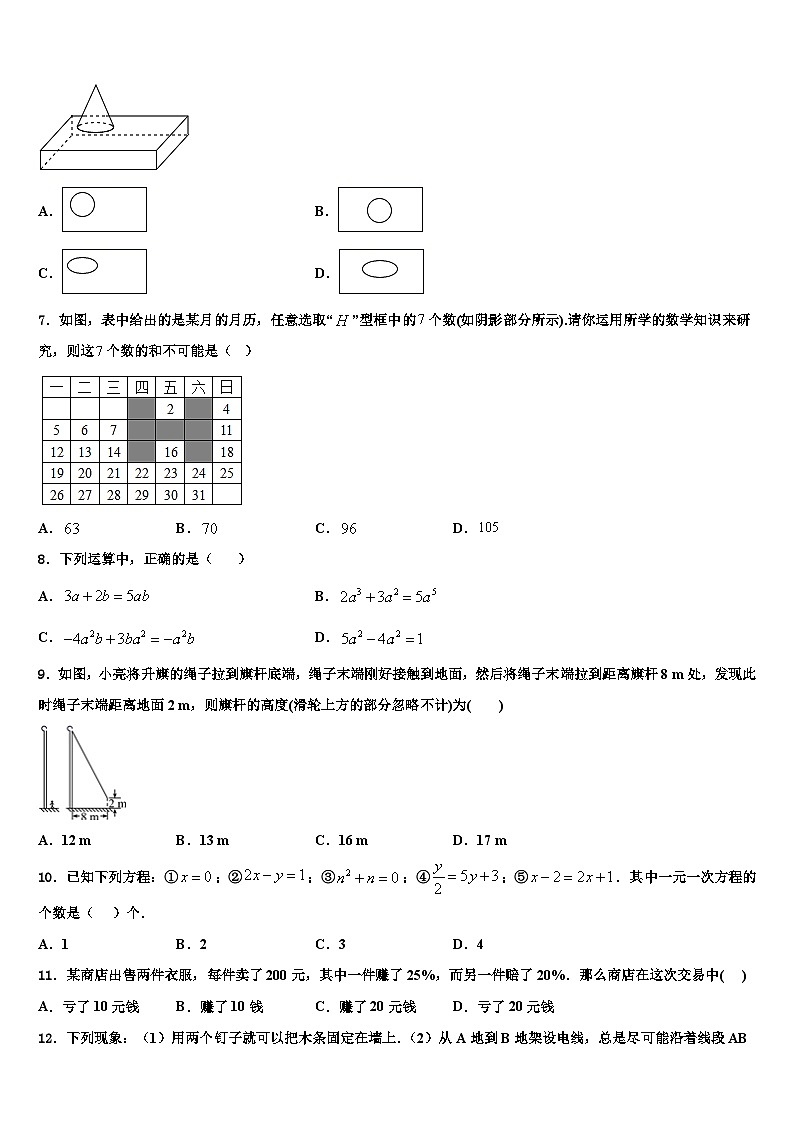 2026届河南省永城市七年级数学第一学期期末质量跟踪监视模拟试题含解析第2页