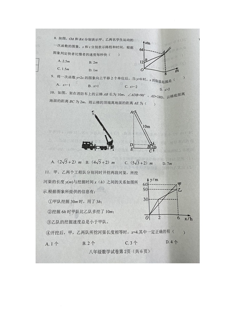 河北省邯郸市肥乡区2025-2026学年八年级上学期11月期中数学试题第2页