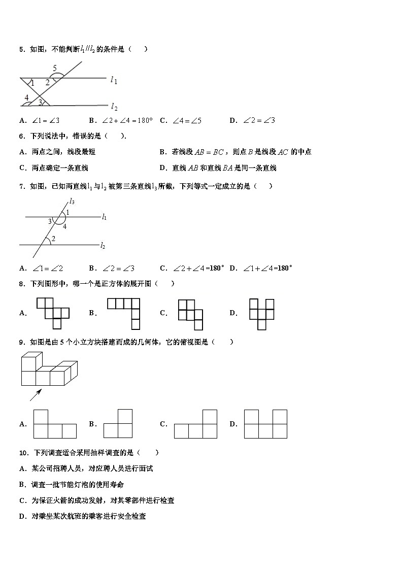 2026届黑龙江省哈尔滨市双城区数学七年级第一学期期末检测模拟试题含解析第2页
