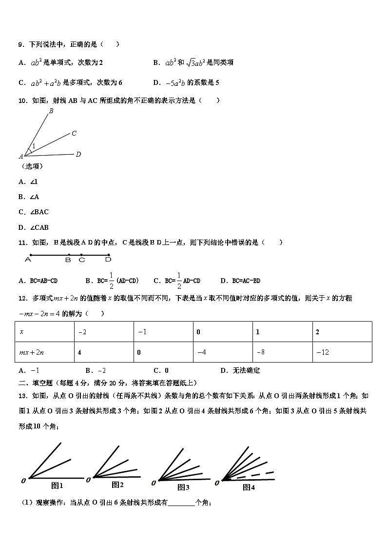 2026届黑龙江省鸡东县平阳中学数学七年级第一学期期末统考试题含解析第2页