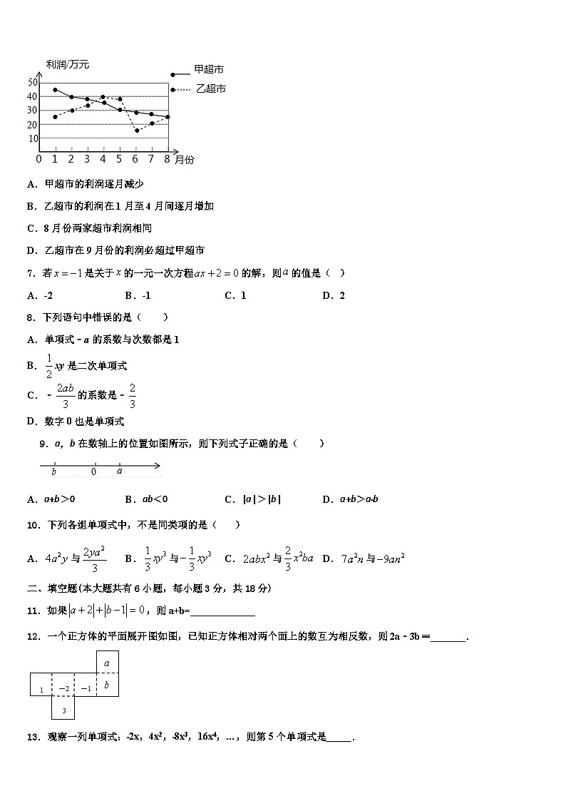 2026届黑龙江省红光农场学校七年级数学第一学期期末联考试题含解析第2页