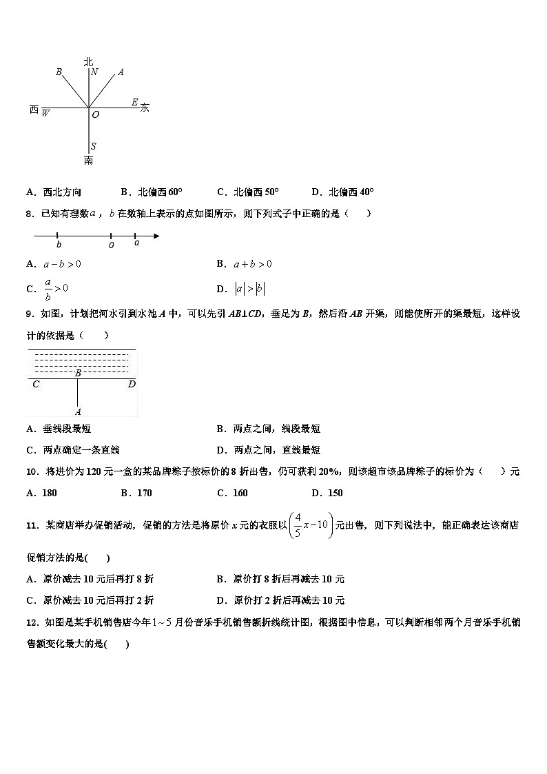 2026届葫芦岛市第四中学数学七年级第一学期期末学业质量监测模拟试题含解析第2页