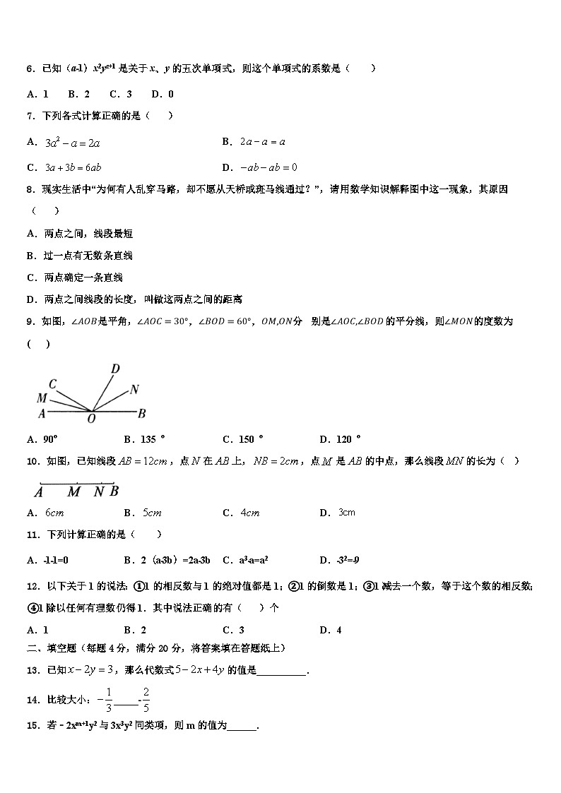 2026届湖北省恩施土家族苗族自治州咸丰县七年级数学第一学期期末达标检测模拟试题含解析第2页