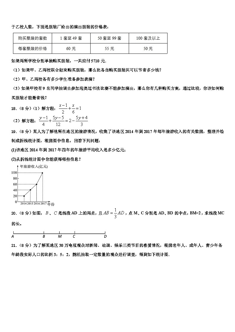2026届湖南省长沙市长郡双语实验中学七年级数学第一学期期末考试模拟试题含解析第3页