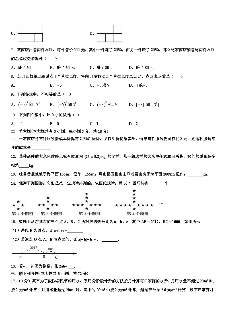 2026届湖南省邵阳市武冈市第一中学数学七上期末统考试题含解析第2页