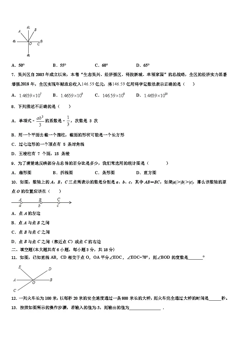 2026届吉林省长春市二道区七年级数学第一学期期末经典试题含解析第2页