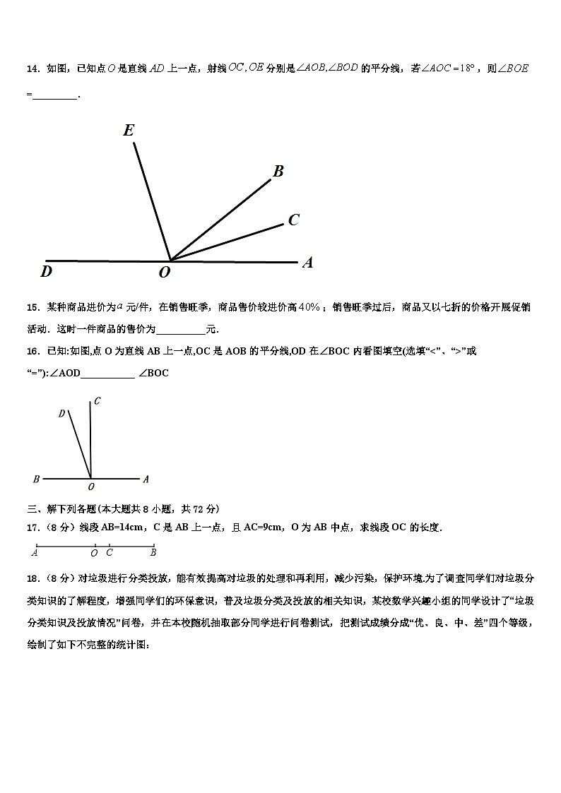 2026届江苏省南师大附中树人学校数学七上期末检测模拟试题含解析第3页