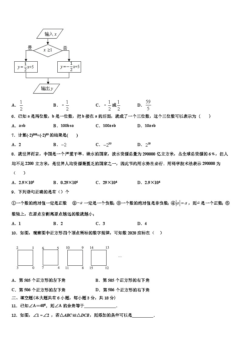 2026届江苏省泗洪县数学七上期末复习检测模拟试题含解析第2页