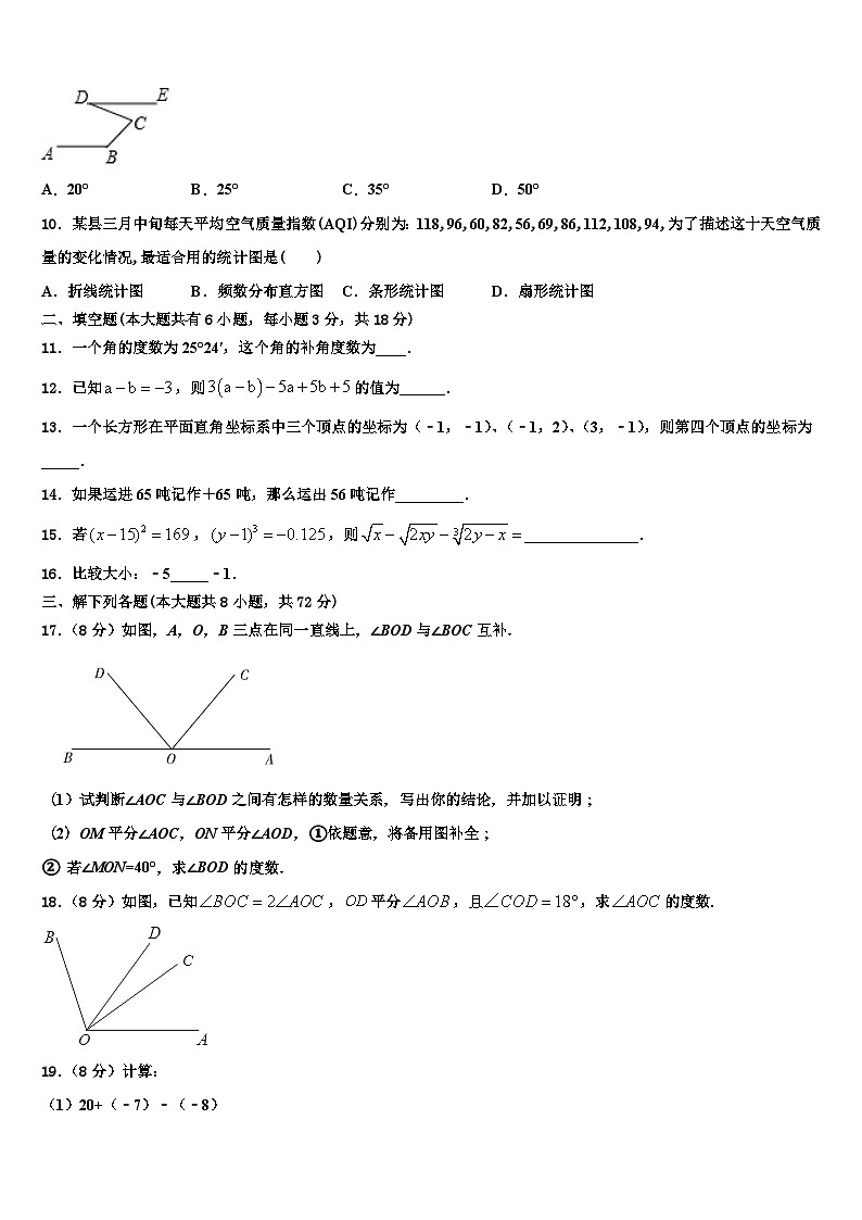2026届江苏省无锡市祝塘中学七年级数学第一学期期末学业质量监测试题含解析第2页