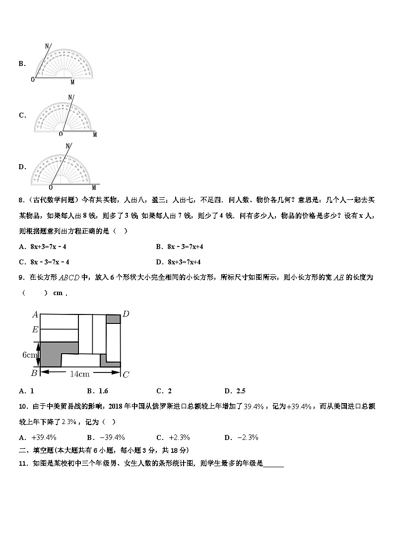 2026届漯河市重点中学数学七上期末复习检测试题含解析第2页