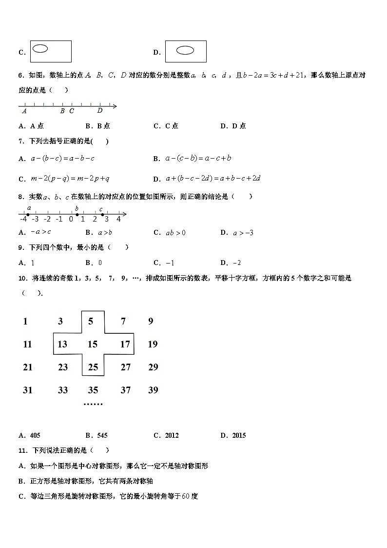 2026届内蒙古满洲里市数学七年级第一学期期末统考试题含解析第2页