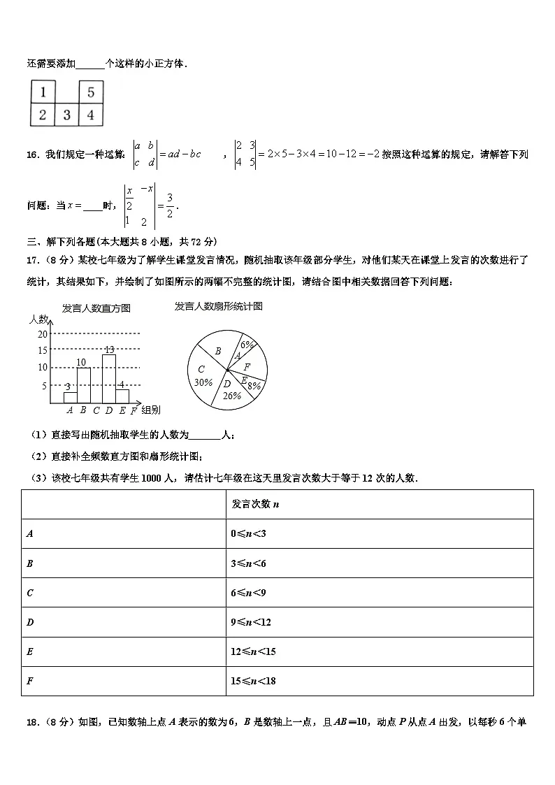 2026届内蒙古巴彦淖尔市杭锦全旗七年级数学第一学期期末联考模拟试题含解析第3页