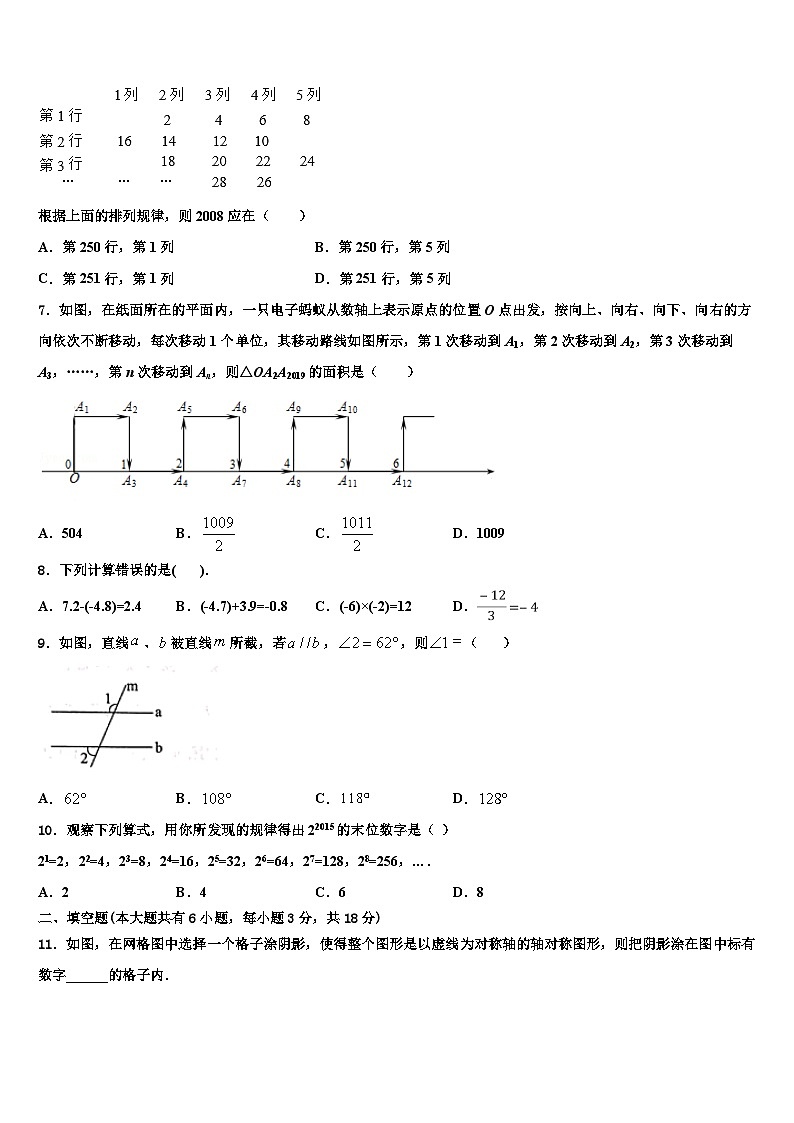 2026届内蒙古鄂尔多斯准格尔旗第四中学七年级数学第一学期期末质量检测模拟试题含解析第2页