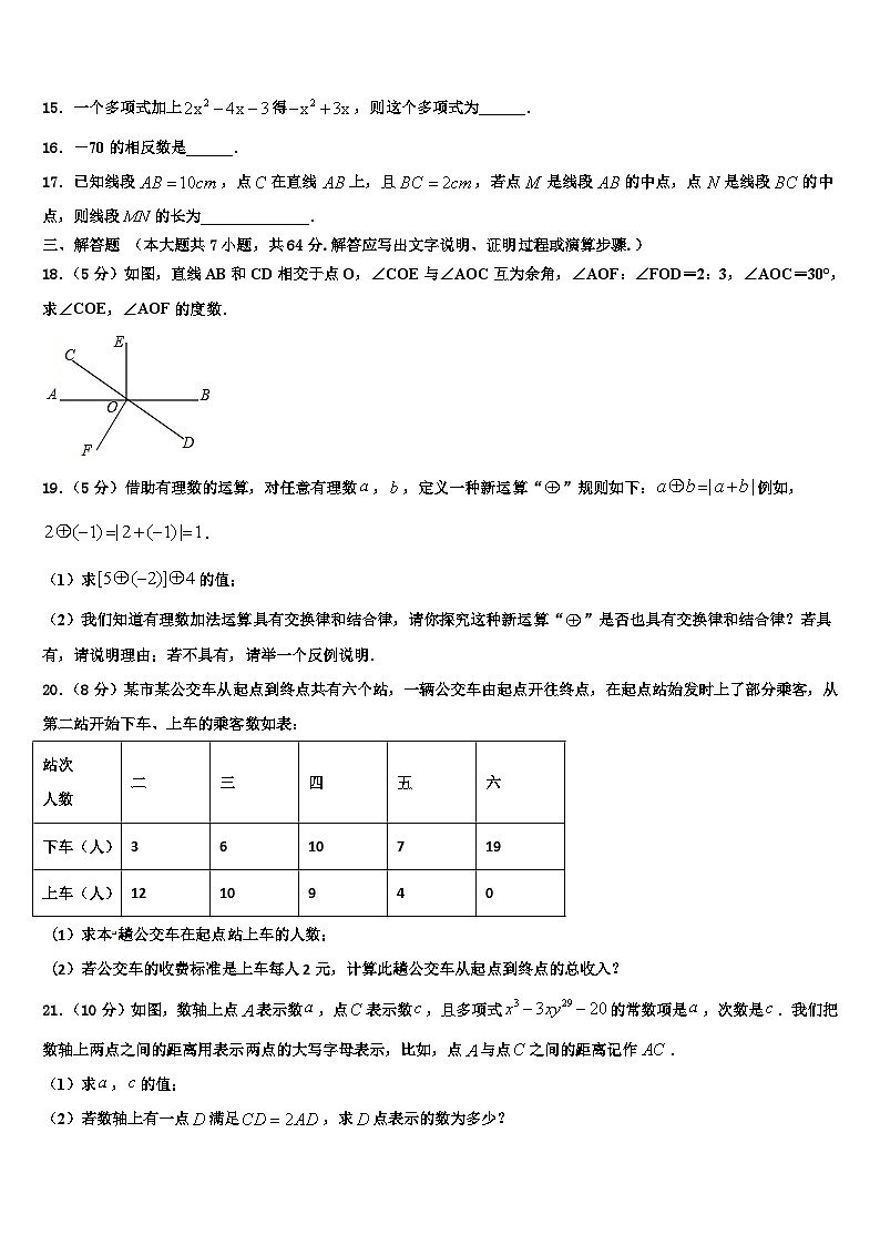 2026届内蒙古呼伦贝尔市名校七年级数学第一学期期末质量跟踪监视模拟试题含解析第3页
