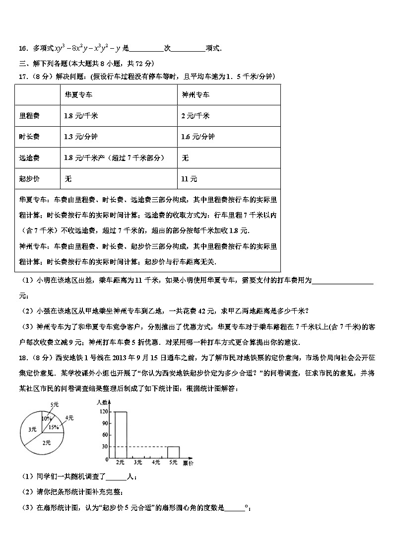 2026届内蒙古自治区乌海市（第八中学数学七年级第一学期期末监测试题含解析第3页