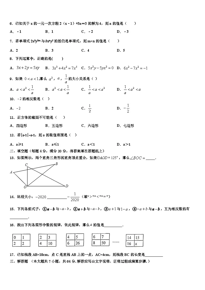 2026届山东省德州市经开区七年级数学第一学期期末教学质量检测模拟试题含解析第2页