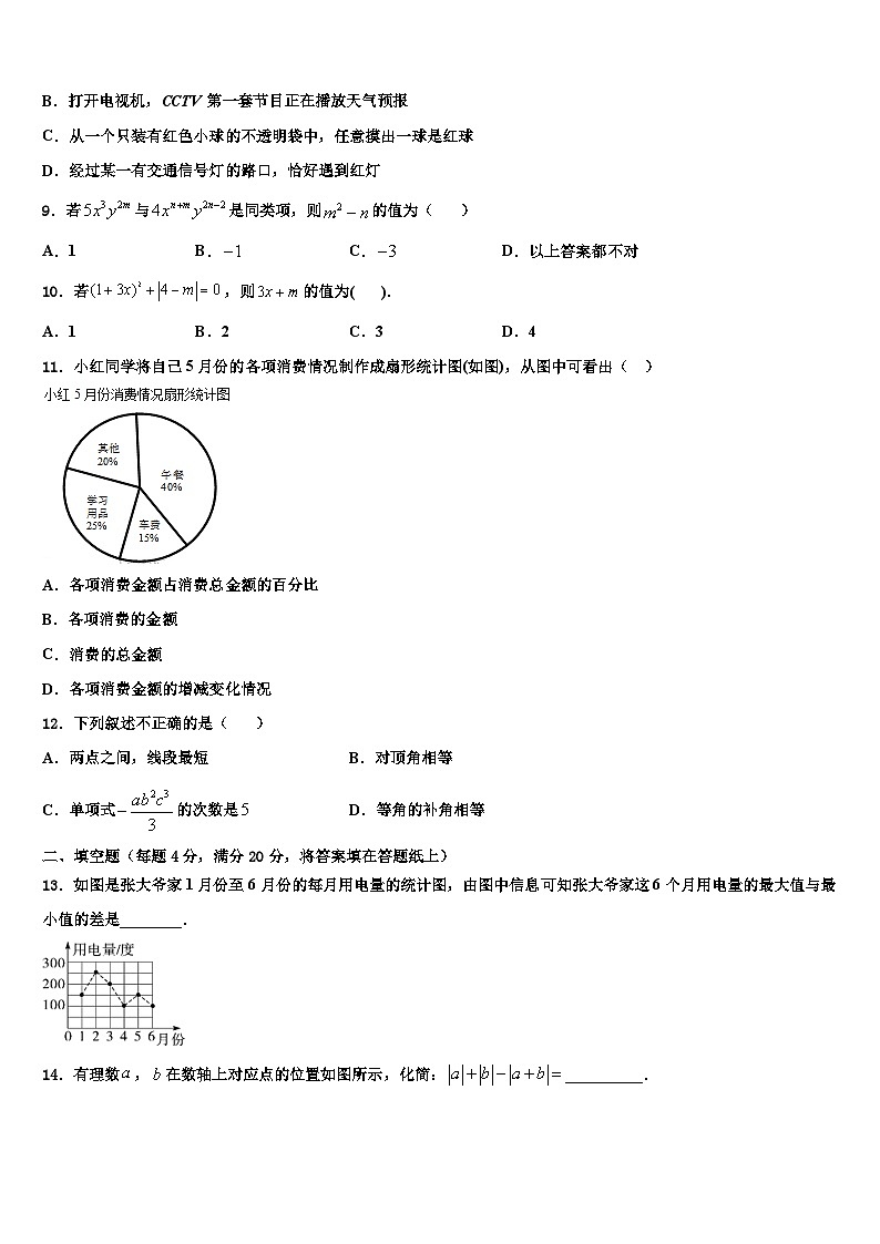 2026届山东省滨州市名校数学七上期末达标检测模拟试题含解析第2页