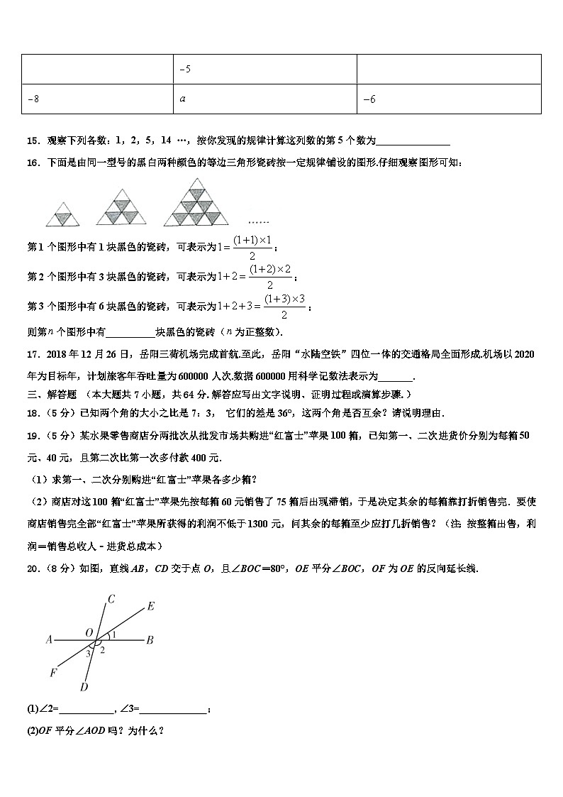 2026届山东省德州夏津县数学七年级第一学期期末综合测试试题含解析第3页