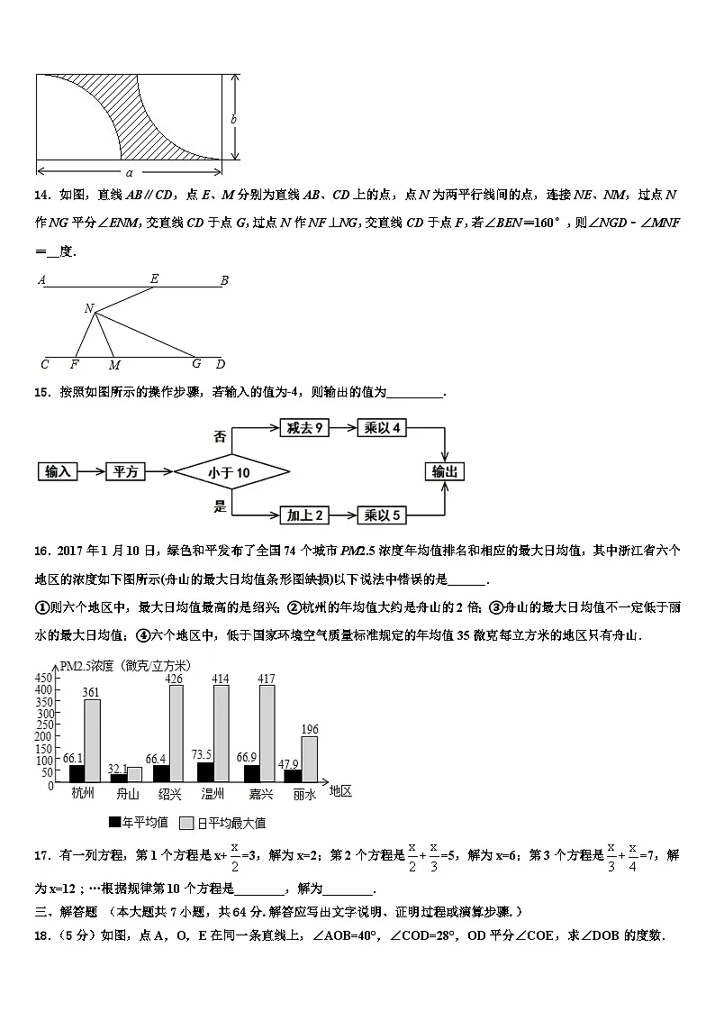 2026届山东省东平实验中学数学七上期末统考模拟试题含解析第3页