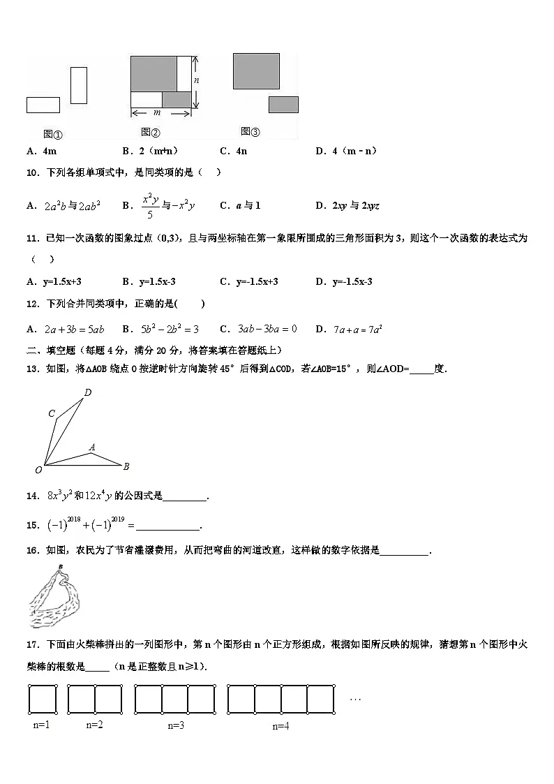 2026届山东省东平县实验中学七年级数学第一学期期末质量跟踪监视试题含解析第2页