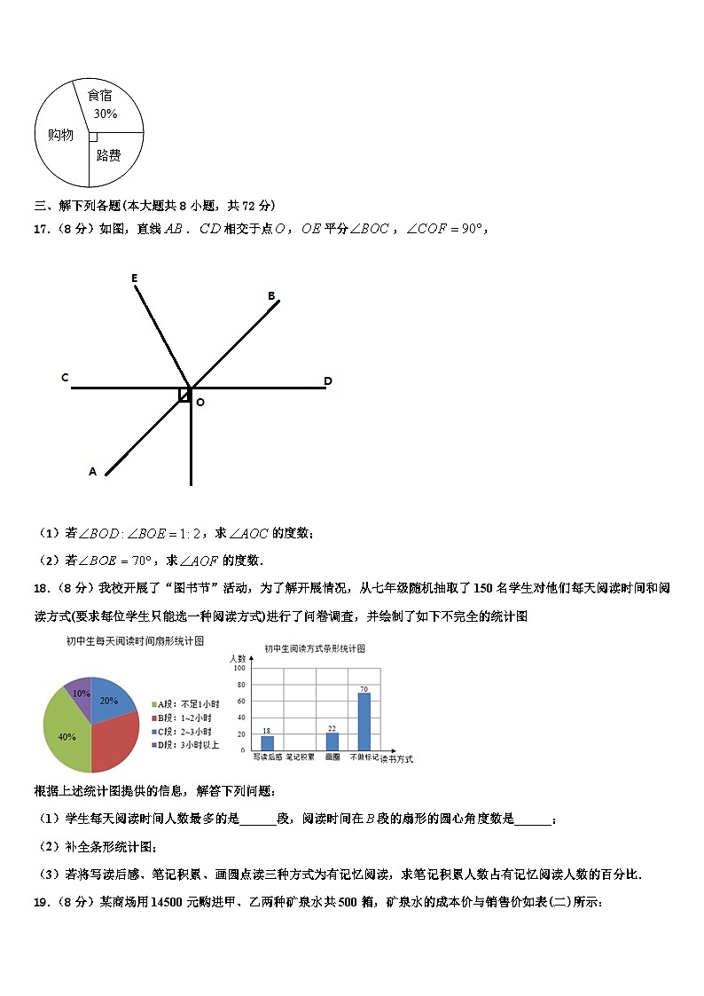 2026届山东省青岛市城阳区第九中学数学七年级第一学期期末考试模拟试题含解析第3页