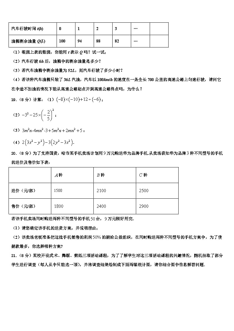 2026届山东省青岛市西海岸新区数学七上期末检测模拟试题含解析第3页