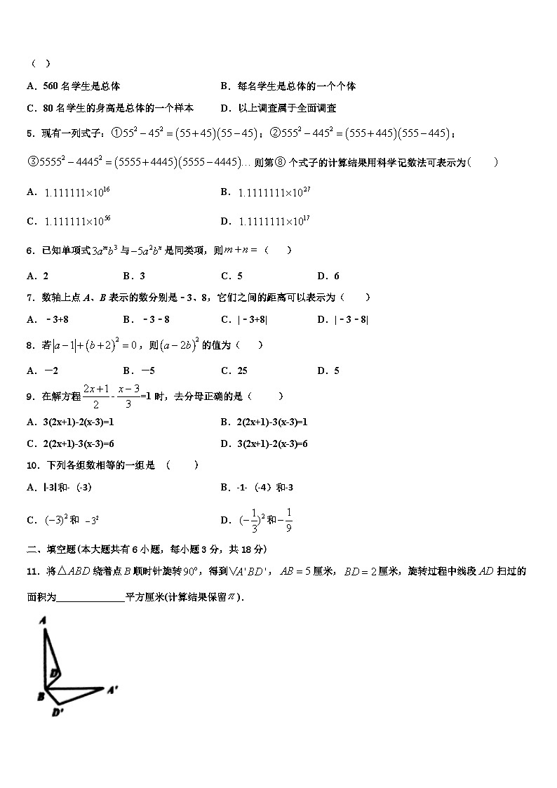 2026届山东省潍坊联考七年级数学第一学期期末检测试题含解析第2页