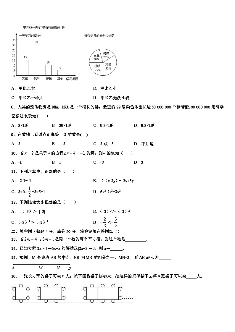 2026届山东省张店区七校联考数学七上期末调研模拟试题含解析第2页