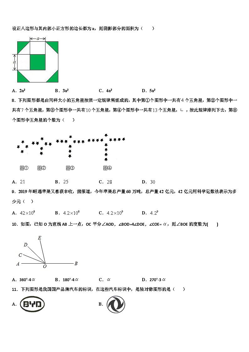 2026届上海市奉贤区七年级数学第一学期期末综合测试试题含解析第2页