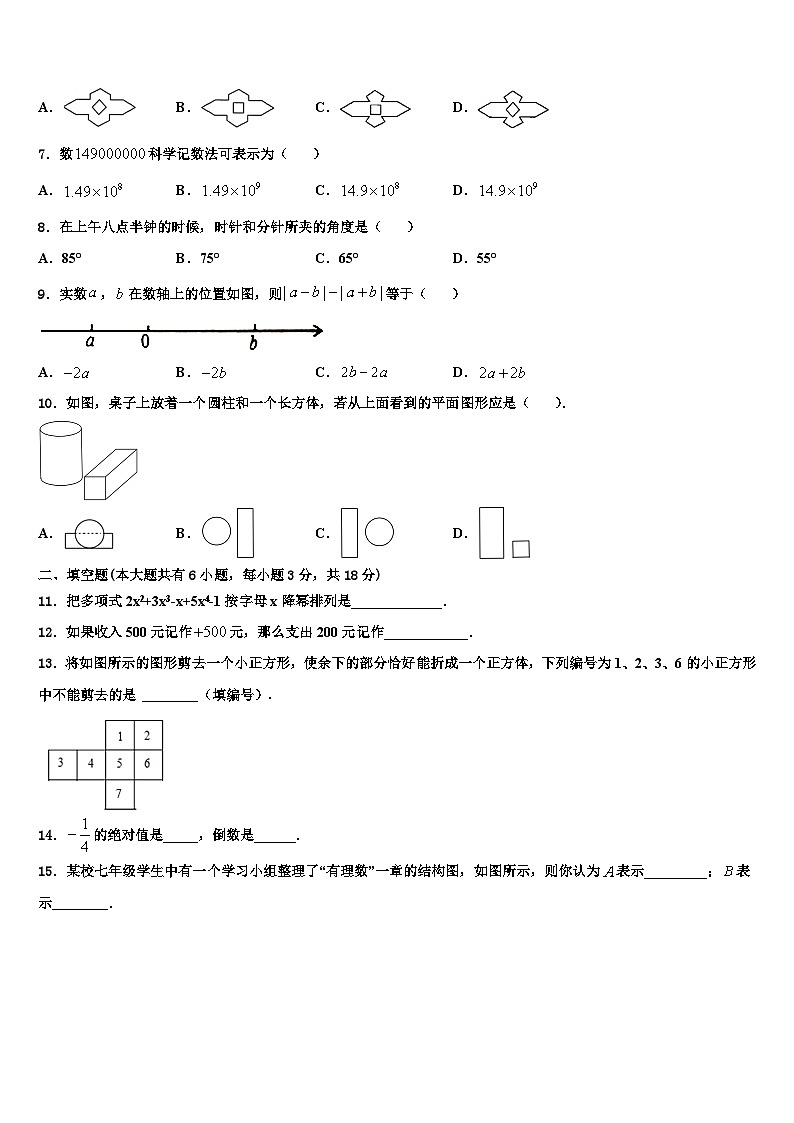 2026届四川省乐山市夹江中学七年级数学第一学期期末达标测试试题含解析第2页