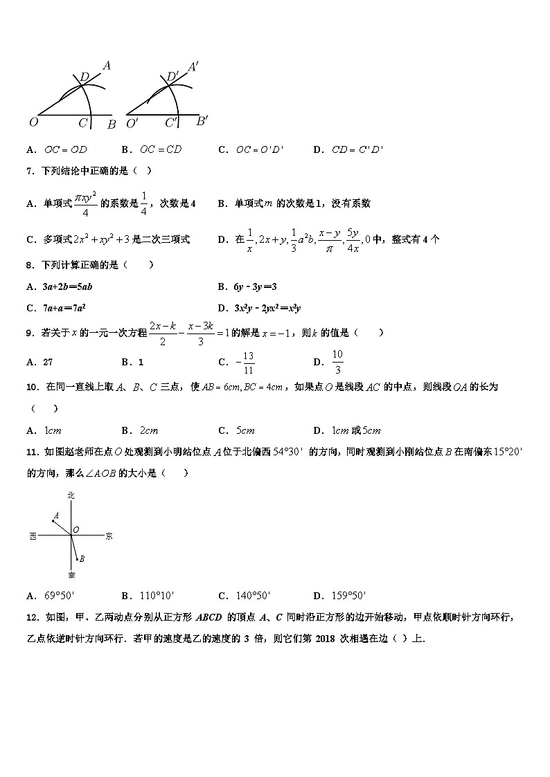 2026届四川省成都市天府新区数学七上期末联考模拟试题含解析第2页
