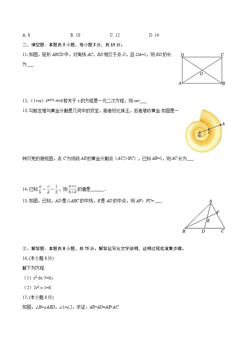 2025-2026学年河南省郑州十九中教育集团九年级（上）期中数学试卷-自定义类型第3页