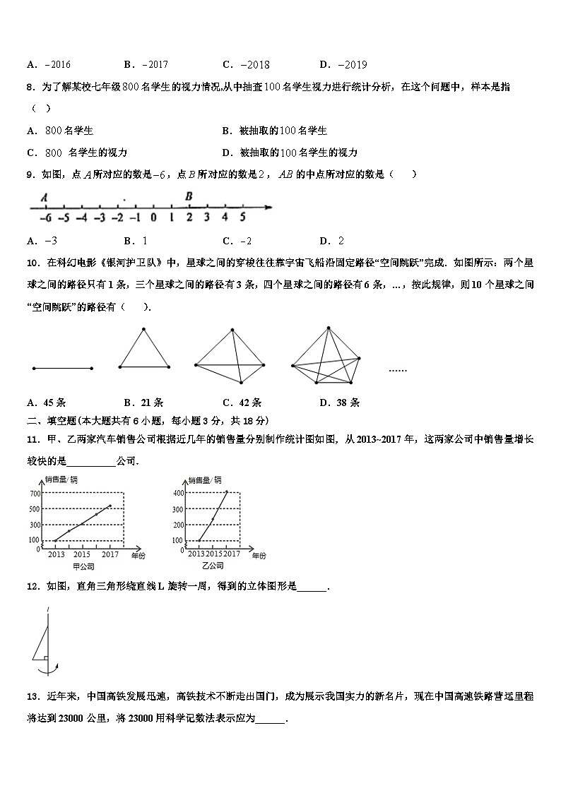 2026届新疆奇台县数学七上期末考试试题含解析第2页