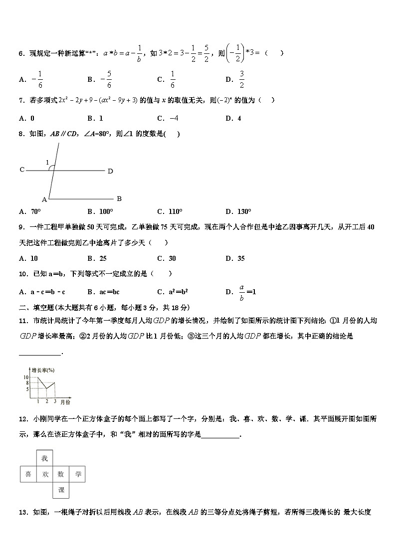 2026届长春市第七十二中学七年级数学第一学期期末质量跟踪监视试题含解析第2页
