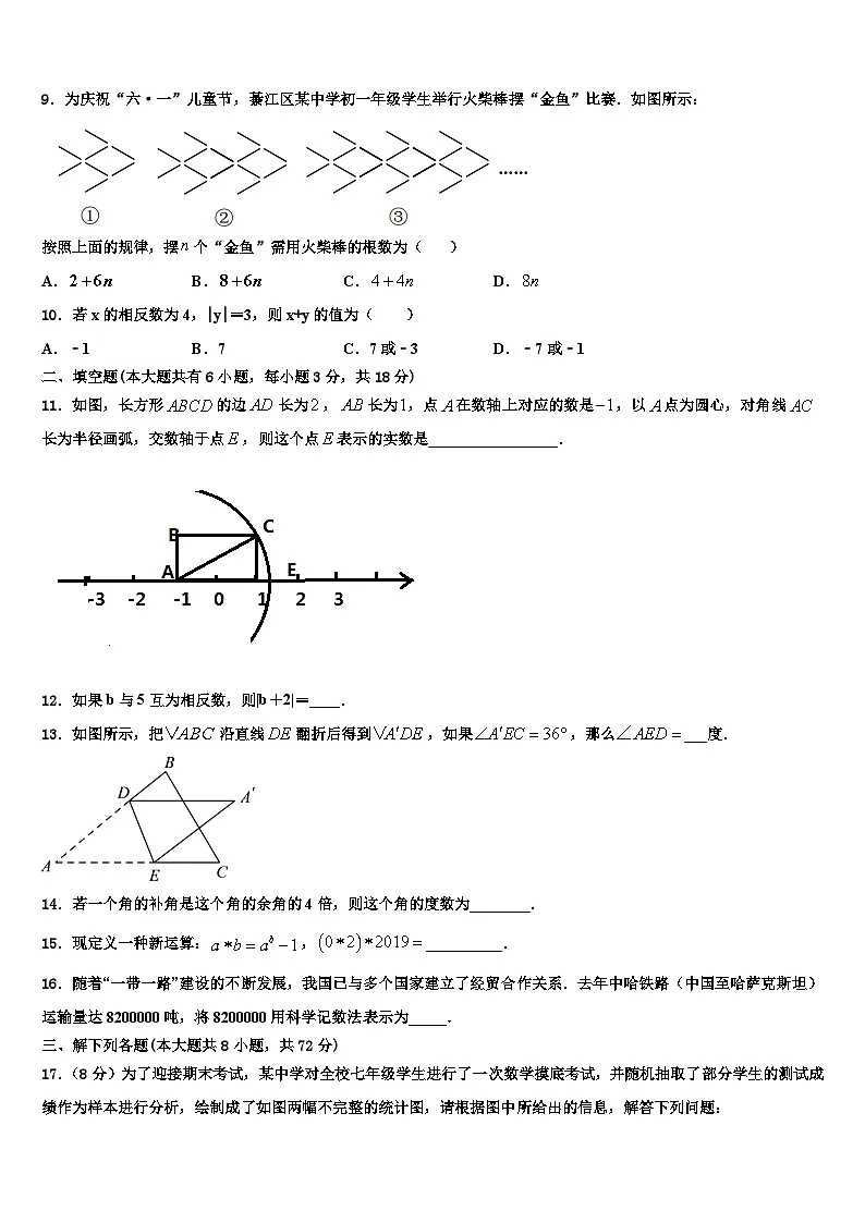2026届云南省普洱市思茅区第四中学数学七年级第一学期期末调研试题含解析第2页