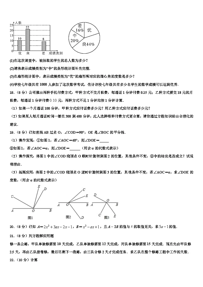 2026届云南省普洱市思茅区第四中学数学七年级第一学期期末调研试题含解析第3页