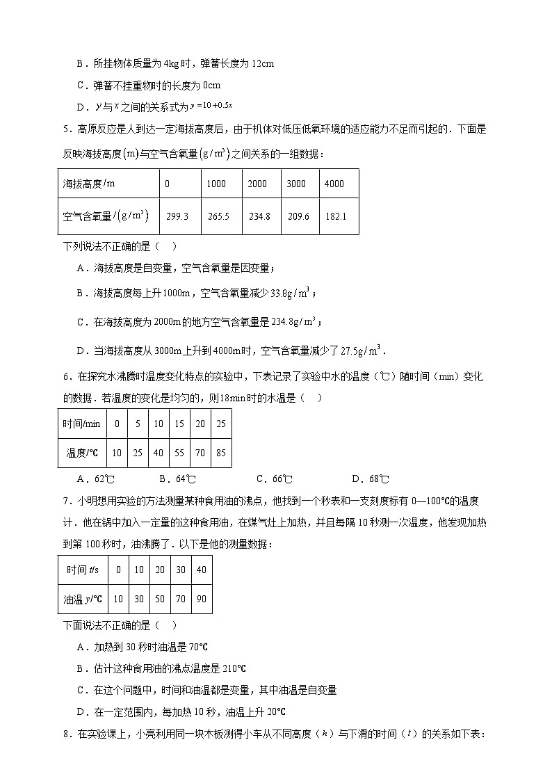鲁教版五四初中数学六下 第九章变量之间的关系期末单元复习题（含解析）第2页