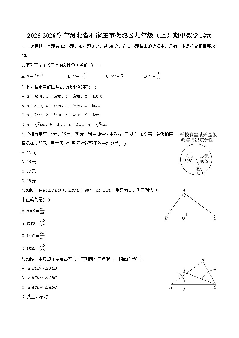2025-2026学年河北省石家庄市栾城区九年级（上）期中数学试卷第1页