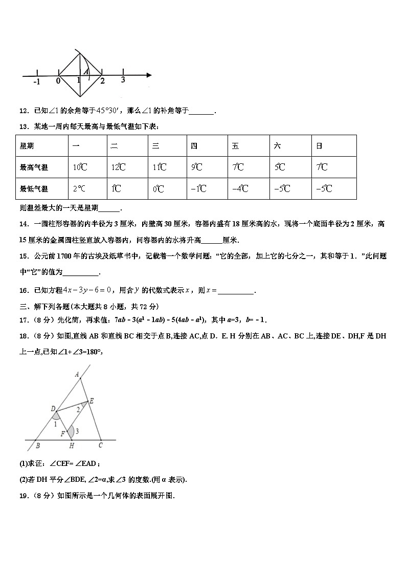 2026届重庆市北碚区西南大附属中学数学七上期末质量跟踪监视模拟试题含解析第3页